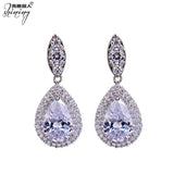 Water Drop Zircon 925 Sterling Silver Pearl Ball Earrings