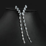 925 Silver Crystal Tassel Earrings Fairy Style Long Elegant Net Red