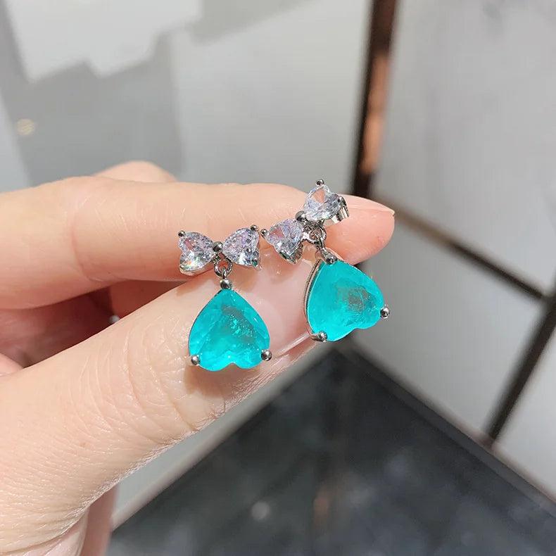 Bow Emerald Zircon Women's Earrings - Elegant & Charming Jewelry