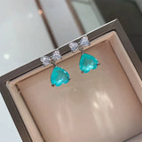 Bow Emerald Zircon Women's Earrings - Elegant & Charming Jewelry