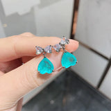 Bow Emerald Zircon Women's Earrings - Elegant & Charming Jewelry