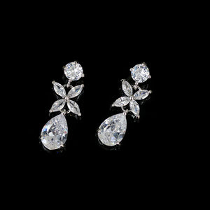 Bright Beauty Tassel Water Drops Zircon Earrings Female