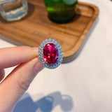 Caibao Corundum Pigeon Blood Red Treasure Earrings