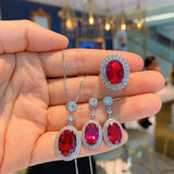 Caibao Corundum Pigeon Blood Red Treasure Earrings