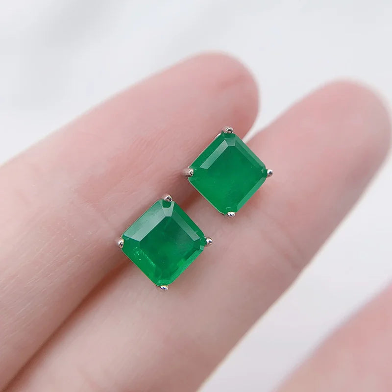 Emerald 7*7 Square Earrings - Real Jewels Treasure