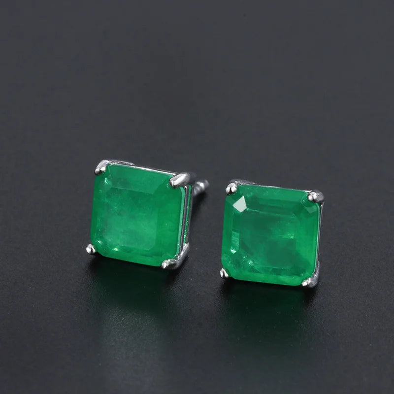 Emerald 7*7 Square Earrings - Real Jewels Treasure