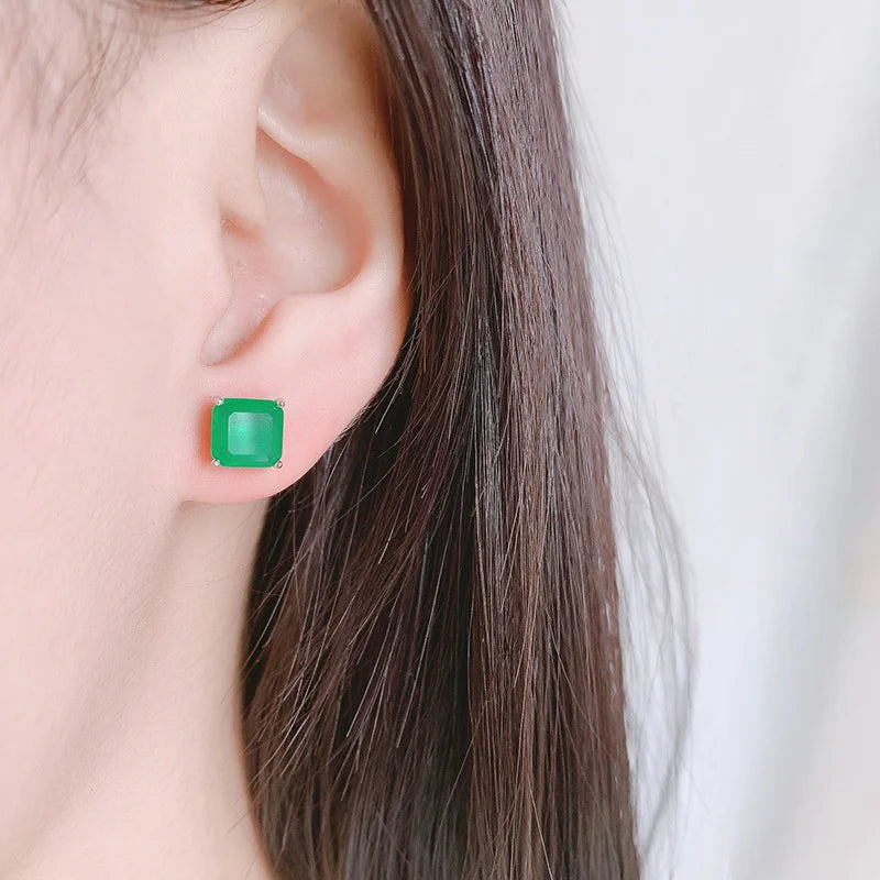 Emerald 7*7 Square Earrings - Real Jewels Treasure