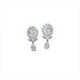 Colorful Zircon 925 Silver Flower Violet Earrings