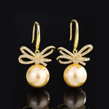 Copper Plated Beizhu Bowknot Diamond Set Women