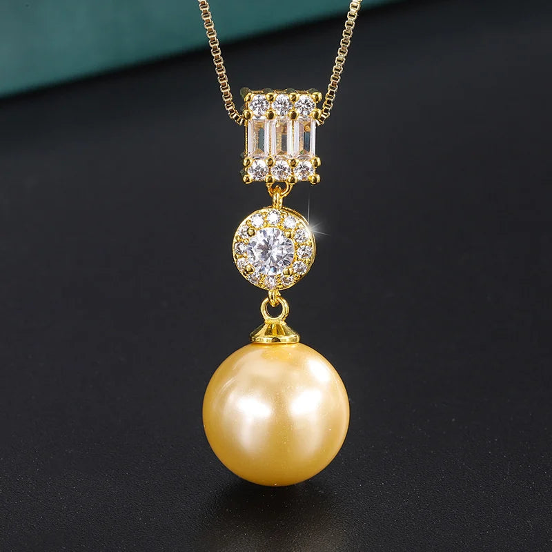 Copper Plated Fritillary Pearl Diamond Pendant 14mm