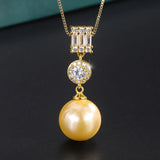 Copper Plated Fritillary Pearl Diamond Pendant 14mm