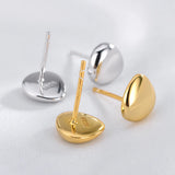 S925 Smooth Bean Earstuds Sterling Silver Earrings