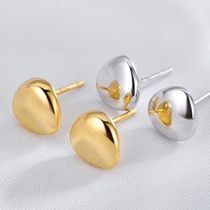 S925 Smooth Bean Earstuds Sterling Silver Earrings