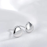 S925 Smooth Bean Earstuds Sterling Silver Earrings