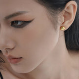 S925 Smooth Bean Earstuds Sterling Silver Earrings