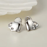 S925 Silver Love Peach Heart Earstuds for Women
