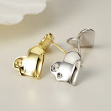 S925 Silver Love Peach Heart Earstuds for Women