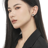 S925 Silver Love Peach Heart Earstuds for Women