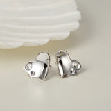 S925 Silver Love Peach Heart Earstuds for Women