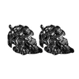 Dark Wind Sterling Silver S925 Leaf Texture Earrings Female