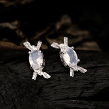 Delicate S925 Sterling Silver Wind Crystal Earrings Sweet Person