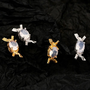 Delicate S925 Sterling Silver Wind Crystal Earrings Sweet Person