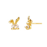 Small S925 Sterling Silver Rabbit Flash Diamond Bead