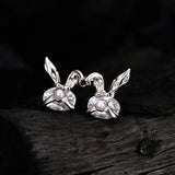 Small S925 Sterling Silver Rabbit Flash Diamond Bead