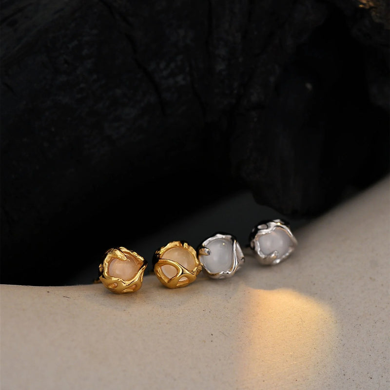 Agate S925 Silver Daily Earrings Female