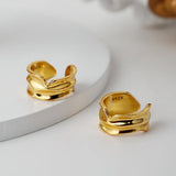 925 Silver Irregular Pattern Ear Rings