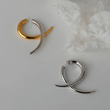 Minimalist S925 Sterling Silver Geometric Female INS Wind Hole Q-shaped Ear Clip
