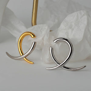 Minimalist S925 Sterling Silver Geometric Female INS Wind Hole Q-shaped Ear Clip