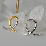 Minimalist S925 Sterling Silver Geometric Female INS Wind Hole Q-shaped Ear Clip