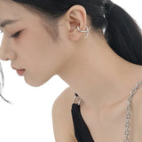 Minimalist S925 Sterling Silver Geometric Female INS Wind Hole Q-shaped Ear Clip
