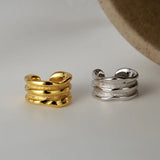 Minimalist S925 Sterling Silver Irregular Concave Convex Earrings