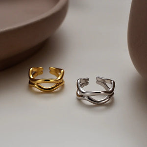 Wave Line Sterling Silver Earrings