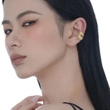 E5127 S925 Sterling Silver Hollow Mesh Clip Women's Earrings