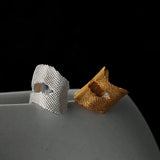 E5127 S925 Sterling Silver Hollow Mesh Clip Women's Earrings