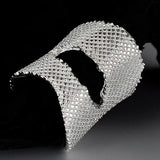 E5127 S925 Sterling Silver Hollow Mesh Clip Women's Earrings