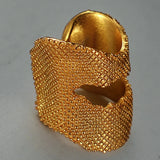 E5127 S925 Sterling Silver Hollow Mesh Clip Women's Earrings