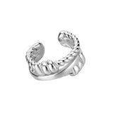 Small S925 Sterling Silver Hollow Geometric Knot Ring Women's Inset Style