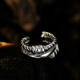 Small S925 Sterling Silver Hollow Geometric Knot Ring Women's Inset Style