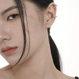 Opal Stone S925 Pure Silver Ear Clip Women's Double Layer Holl