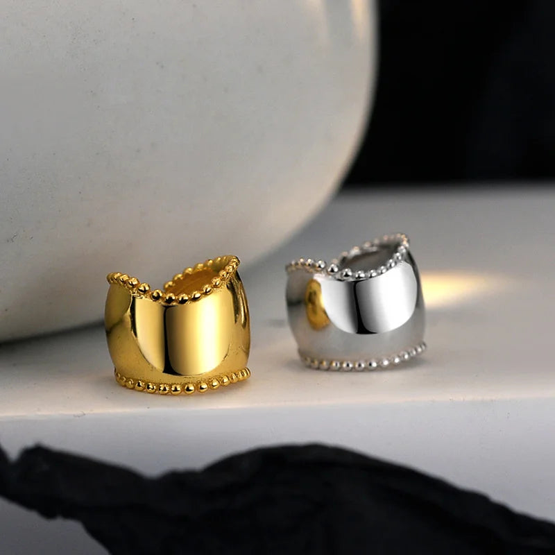 E5216 Sterling Silver Bean-Bean Ear Clip Unisex