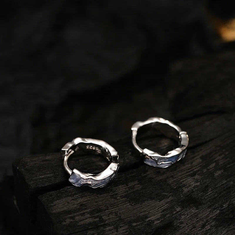 Xiaozhong Ins Style S925 Silver Drop Glaze Earrings