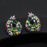 Luxury Zircon Large Earrings for Wedding Banquet