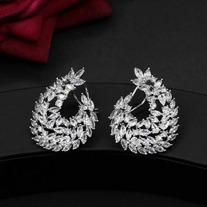 Luxury Zircon Large Earrings for Wedding Banquet