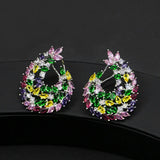 Luxury Zircon Large Earrings for Wedding Banquet