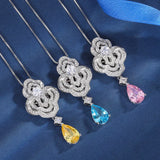 Colorful Treasure Pendant Necklace with Diamond M
