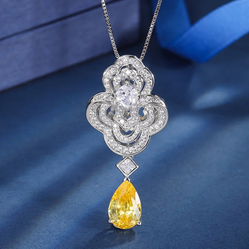 Colorful Treasure Pendant Necklace with Diamond M